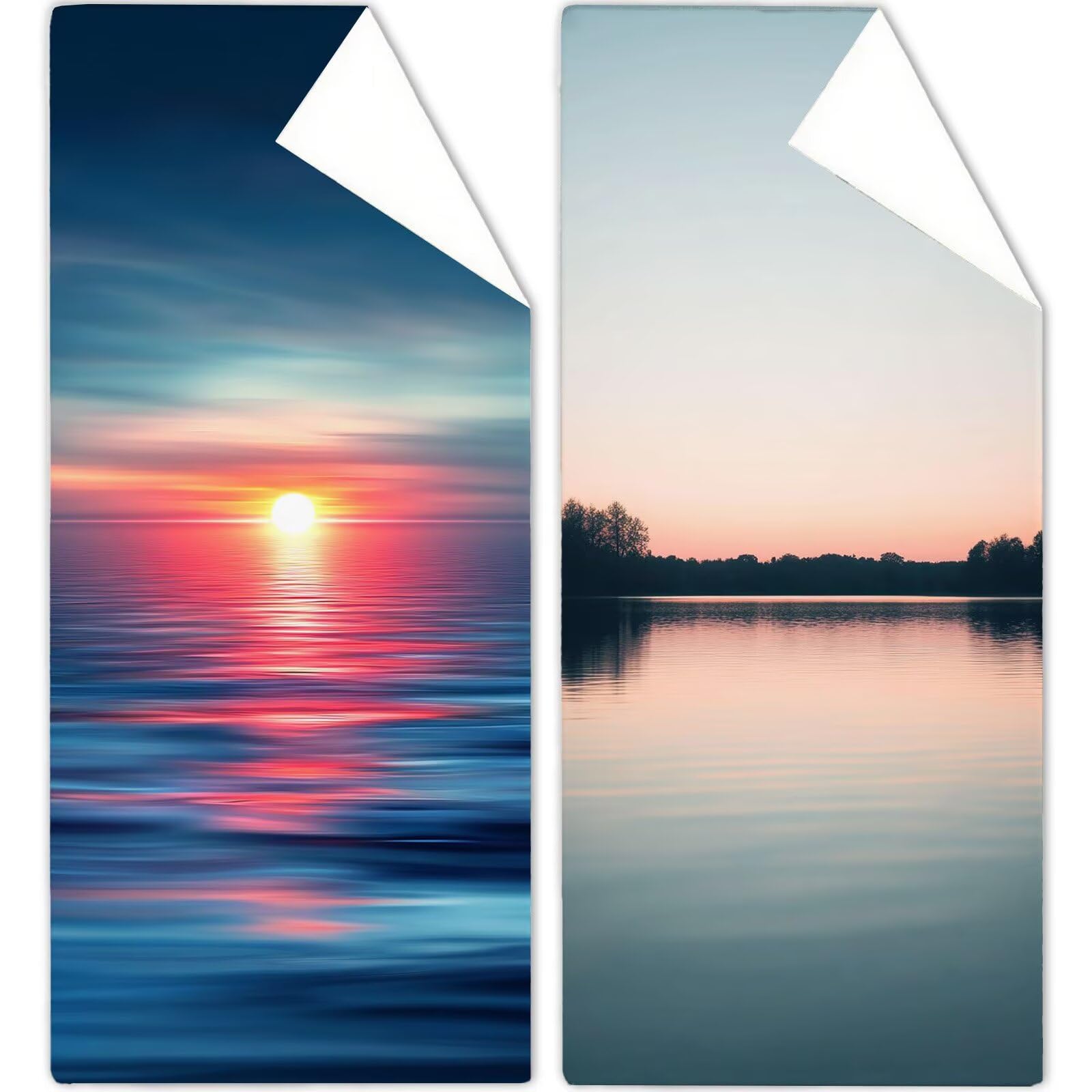 Mikrofaser Strandtuch 90x200cm, Sonnenuntergang Strandtuch Landschaft Saunahandtuc 2 Stück Stranddecke Sandfrei, Schnell Trocknendes, Saugfahiges Strandmatte für Reise Urlaub Schwimmen Camping OC-685