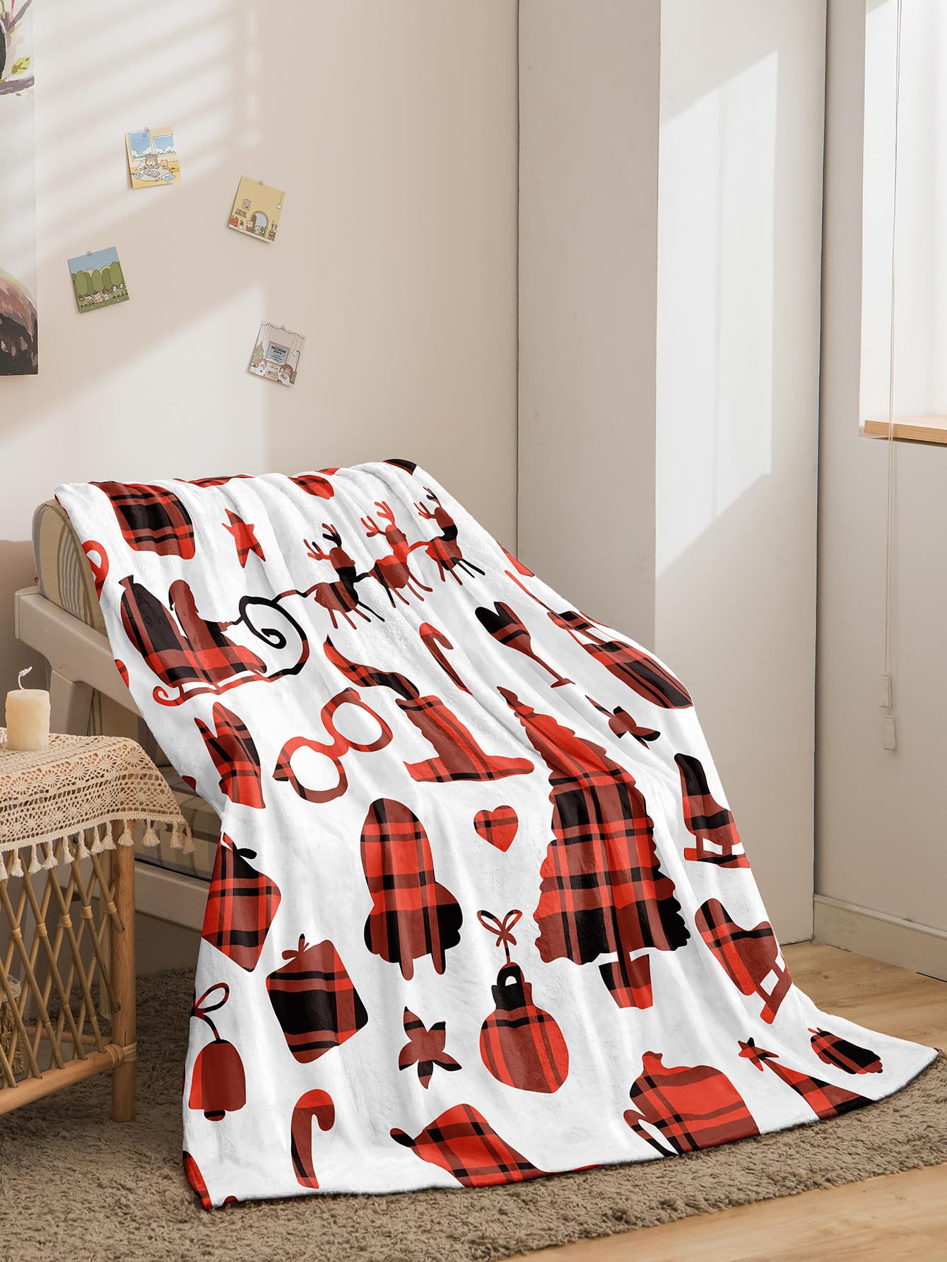 BCJMKDX Blanket, Throw Blanket Christmas Fleece Fluffy Super Warm Cozy(130x150cm)