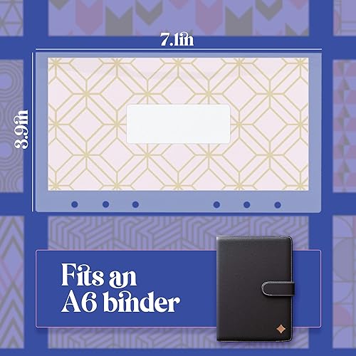 Miniatura 5 de SOUL MAMA Sobres de efectivo A6 para carpeta de presupuestos 12 piezas de inserciones de carpeta de presupuesto con temática geométrica sobres de