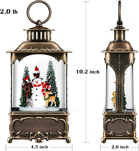 Miniatura 64 de Globo de nieve de Navidad, bailarina, cascanueces, linterna de globo de nieve con música brillante árbol de Navidad iluminado y mesa de regalo