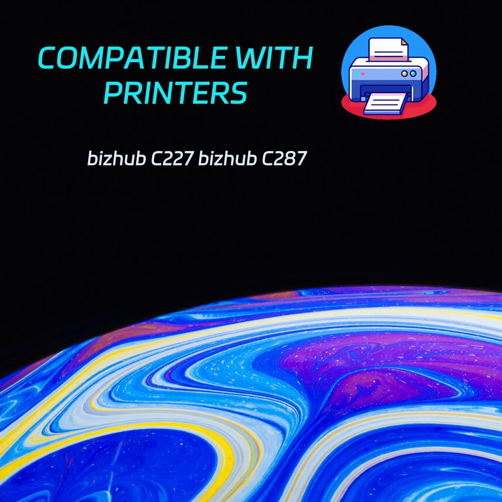 High Yield DV214K Developer Unit Compatible for Konica Minolta bizhub C227 bizhub C287 Printers, Print Clearly (2-Pack Black)