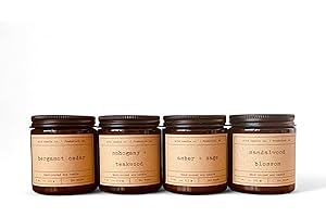 Warm and Woodsy Candle Sampler Pack - Gift Set of 4 Scented Soy Wax Mandles