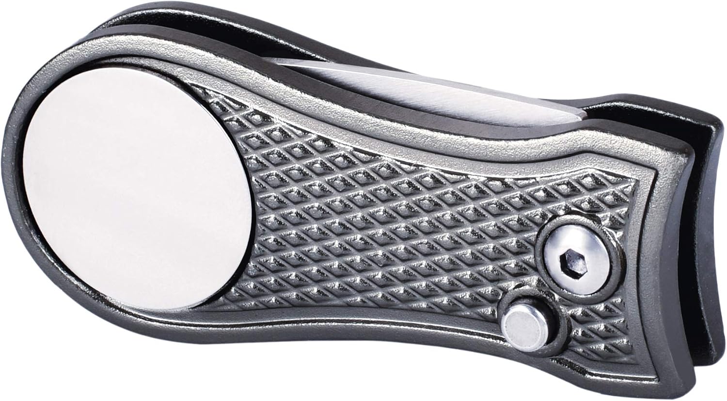 Mile High Life Microfiber Waffle Pattern Golf Towel | Club Groove Cleaner Brush | Foldable Divot Tool with Magnetic Ball Marker (Gray Towel/Brush/Bone Divot) - Image 7