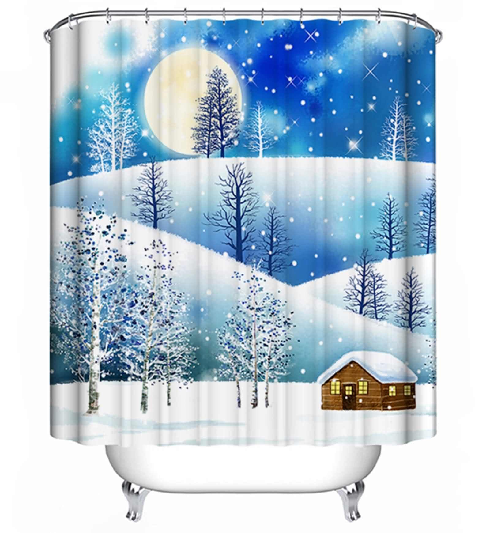Rideau de douche en double tissu haut de gamme style japonais 220x180 cm avec œillets renforcés