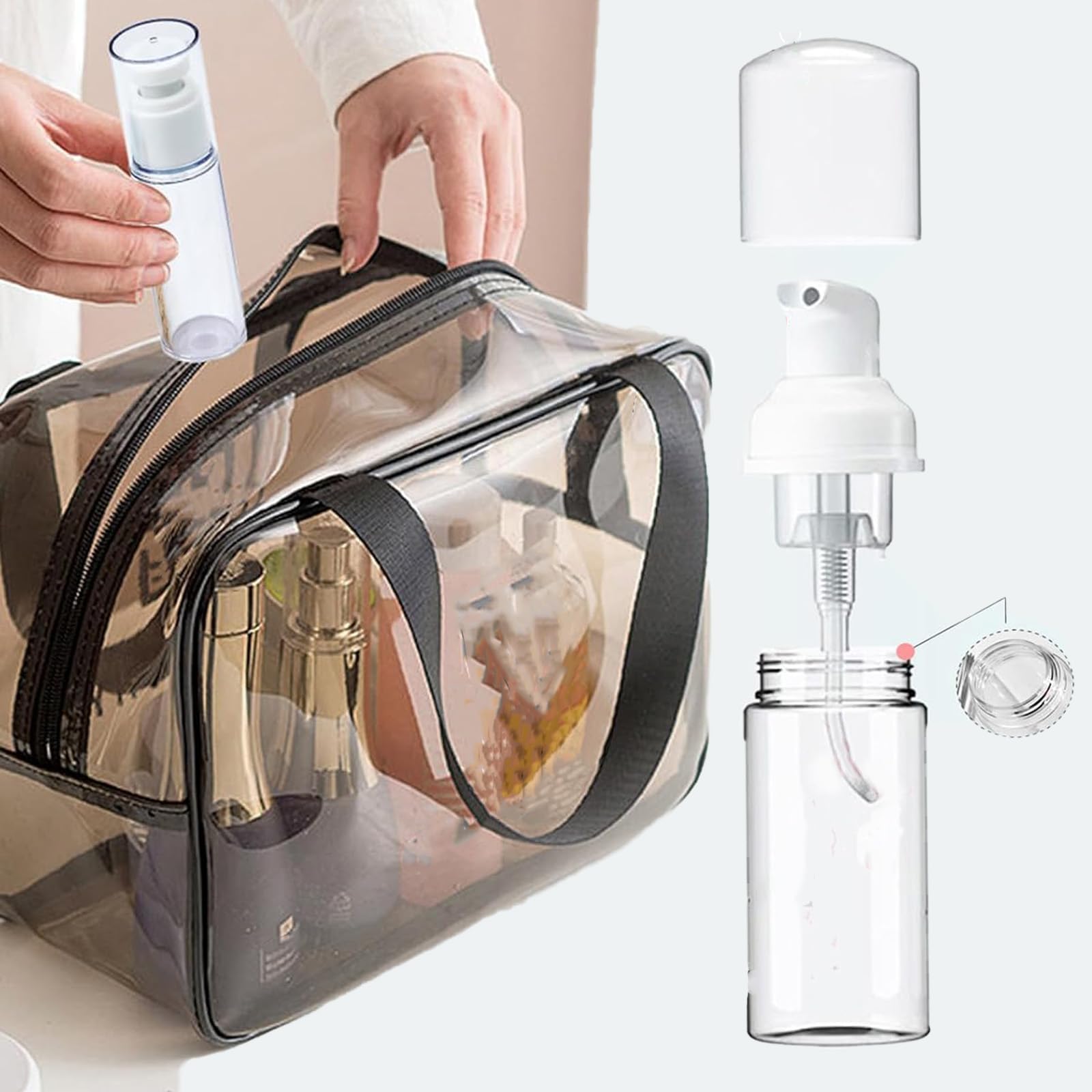 Reise Schaumspender 50ml 100ml 200ml, 3 Stück Kunststoff Pumpflasche Seifenspender Schaum Pumpe Flasche