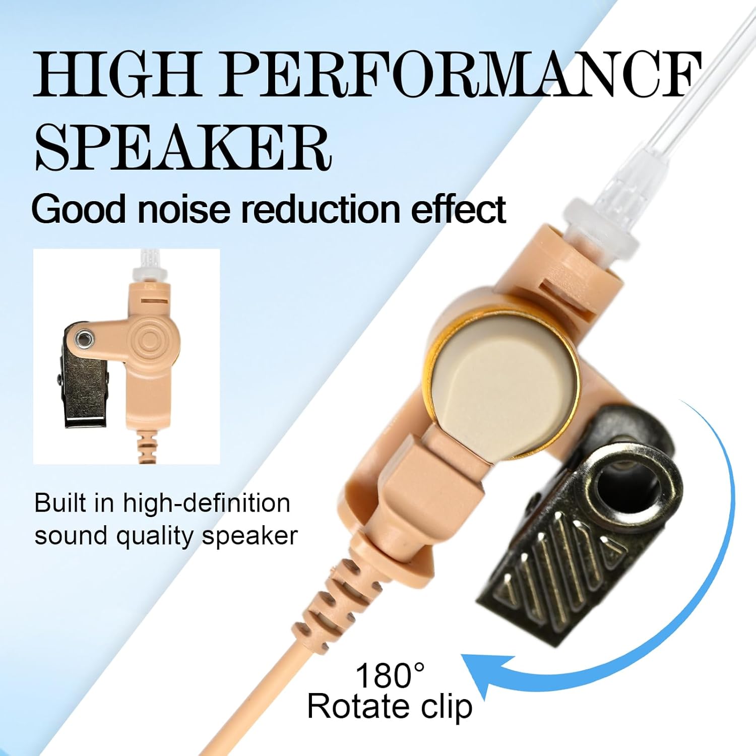 IFB Earpiece 3.5mm in Ears Broadcast Communication Headset Anchor Ear Piece Broadcaster in-Ear Professional Earset for iPhone Android Telex Lecstronics Clear-Com (Skin Color,1/4" Connector)