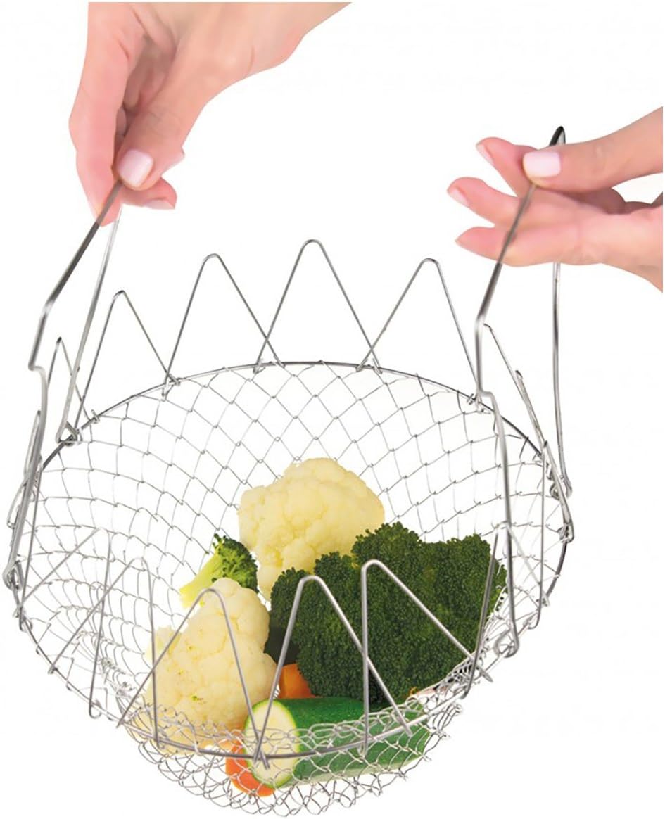IPAC A91 Salad Basket, Stainless Steel, Silver, 23 x 23 x 19 cm