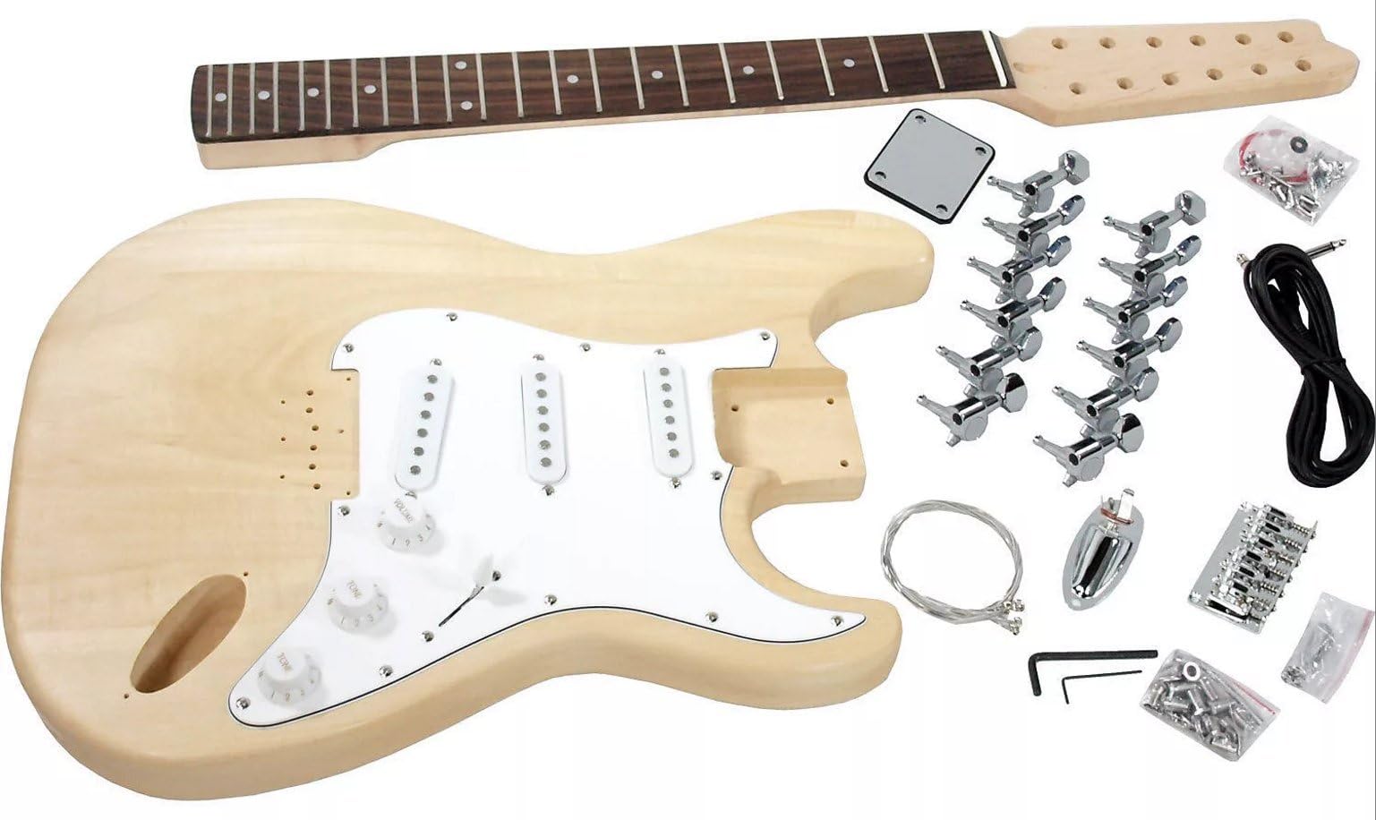 DIY 12 Strings Stratocaster Guitar Kit Strat Luthier Project Basswood Body Bolt-on Maple Neck 21 Frets 25.5" FAST SHIPPING US