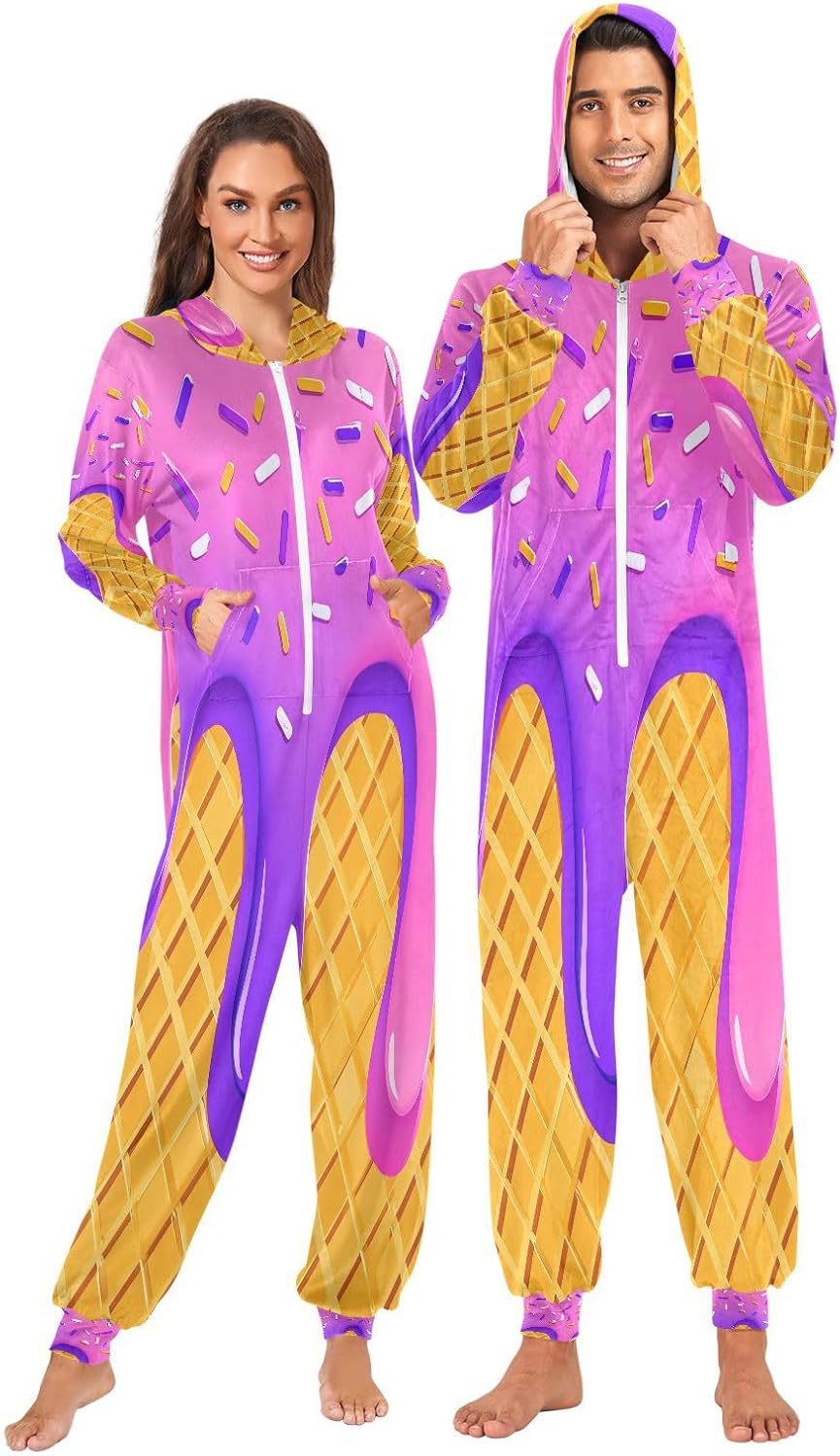 QUGRL Onesies Adult Pajamas Costume for Women Men Unisex Cosplay Sleepwear Homewear Suit Winter S-XL