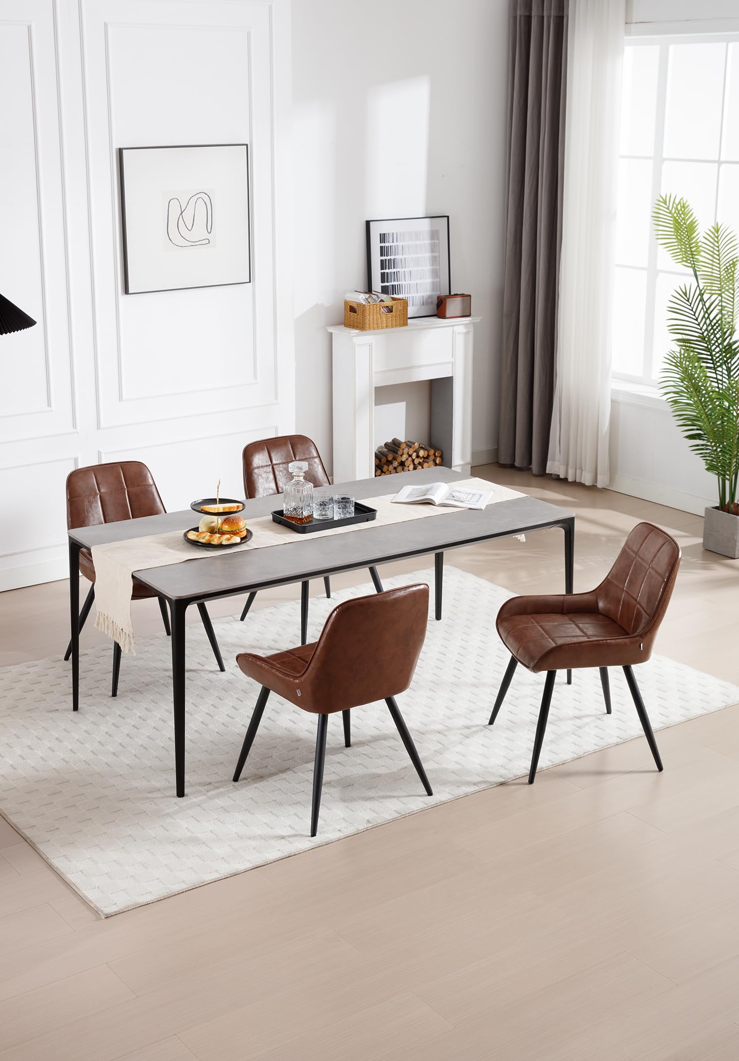 vidaXL Eetkamerstoelen draaibaar 4 st gebogen hout en kunstleer crème - Eetkamerstoel