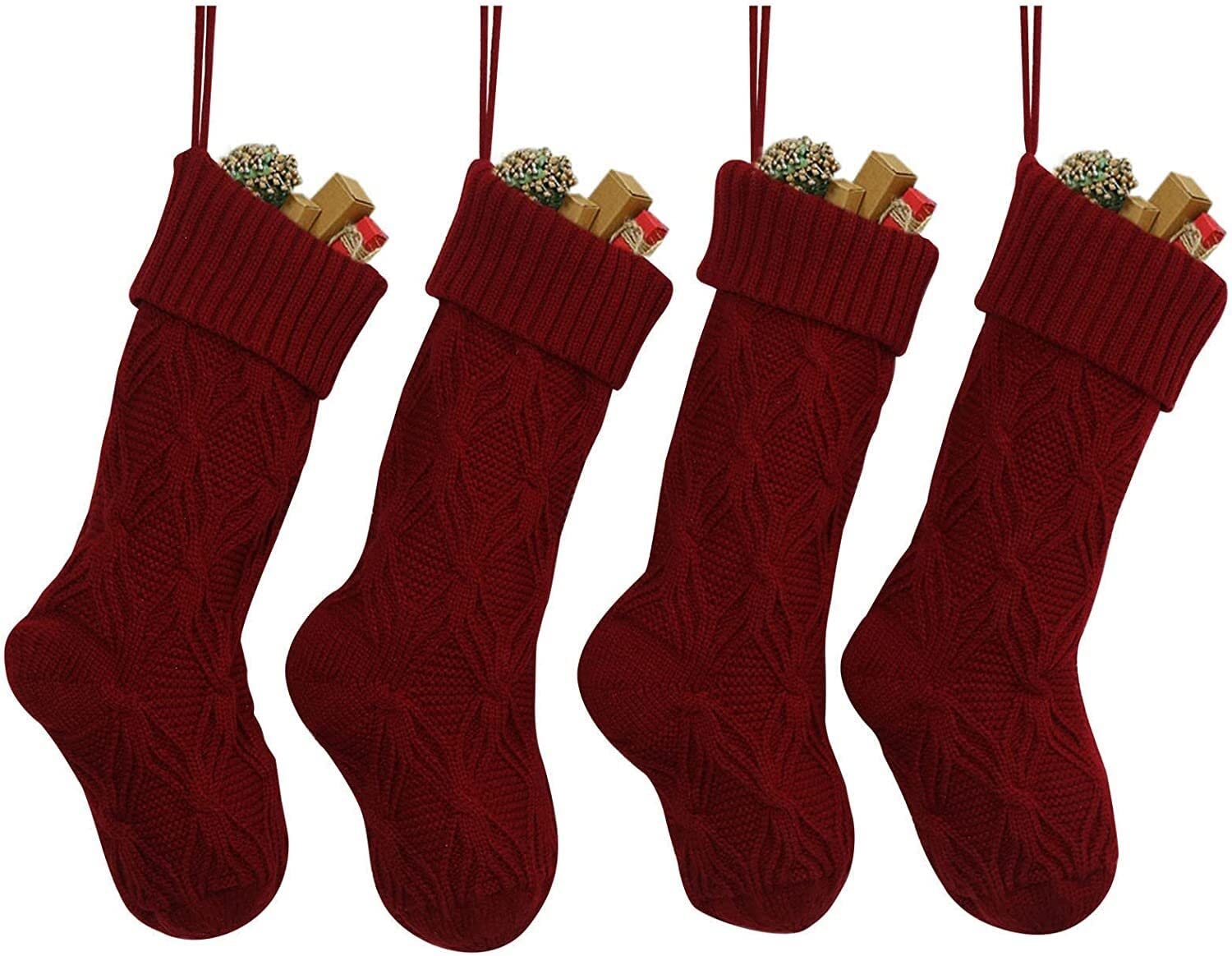 Calza di Natale, Calzini da Prigioniero Confezione da 4 Calzini Calze di Natale Decorazione Personalizzata da 18 Pollici Sacco Regalo Calzini da Lavoro a Maglia Calzini da Prigioniero