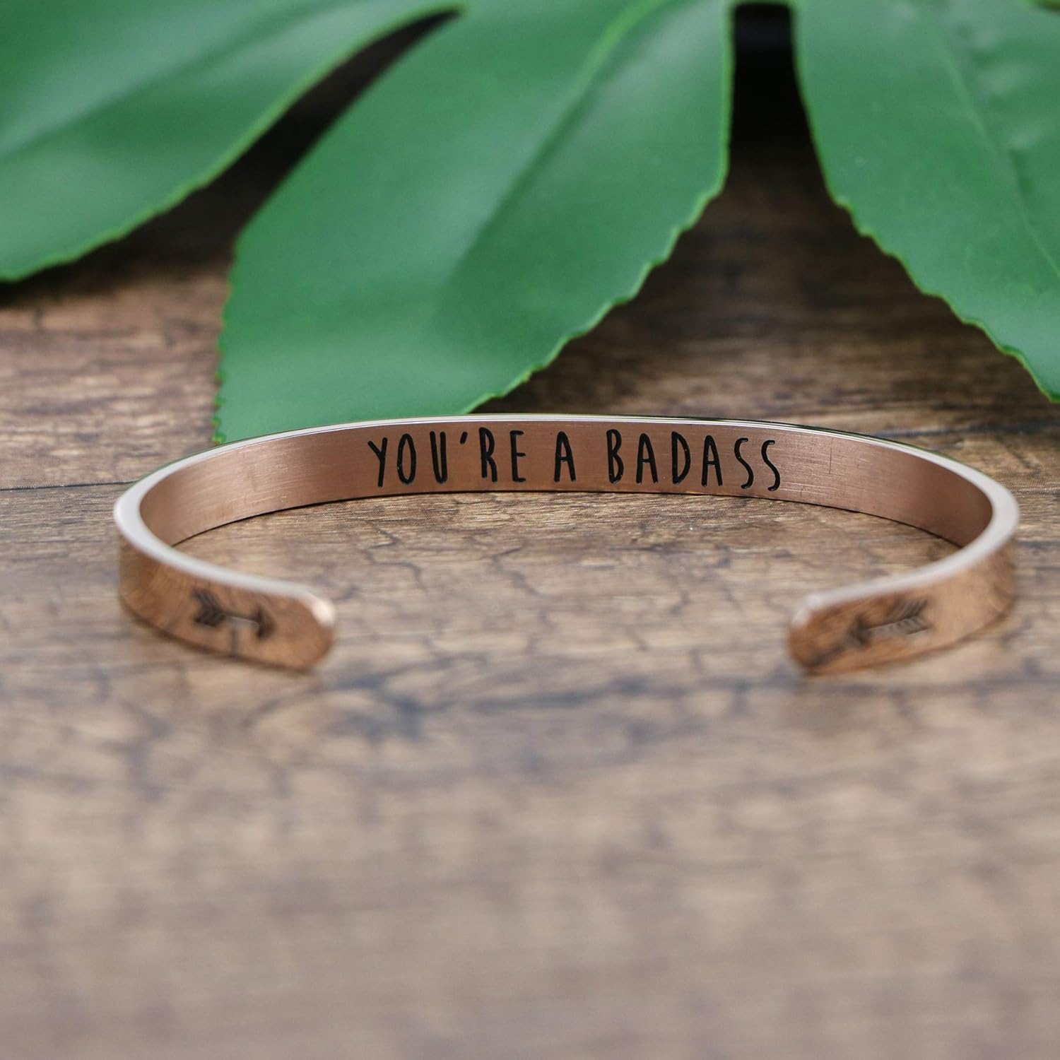 You're A Bdss Bracelet Rose Gold Jewelry Inspirational Gift for Boss Women Empowerment Inspirational Mantra Cuff: Clothing, Shoes & Jewelry