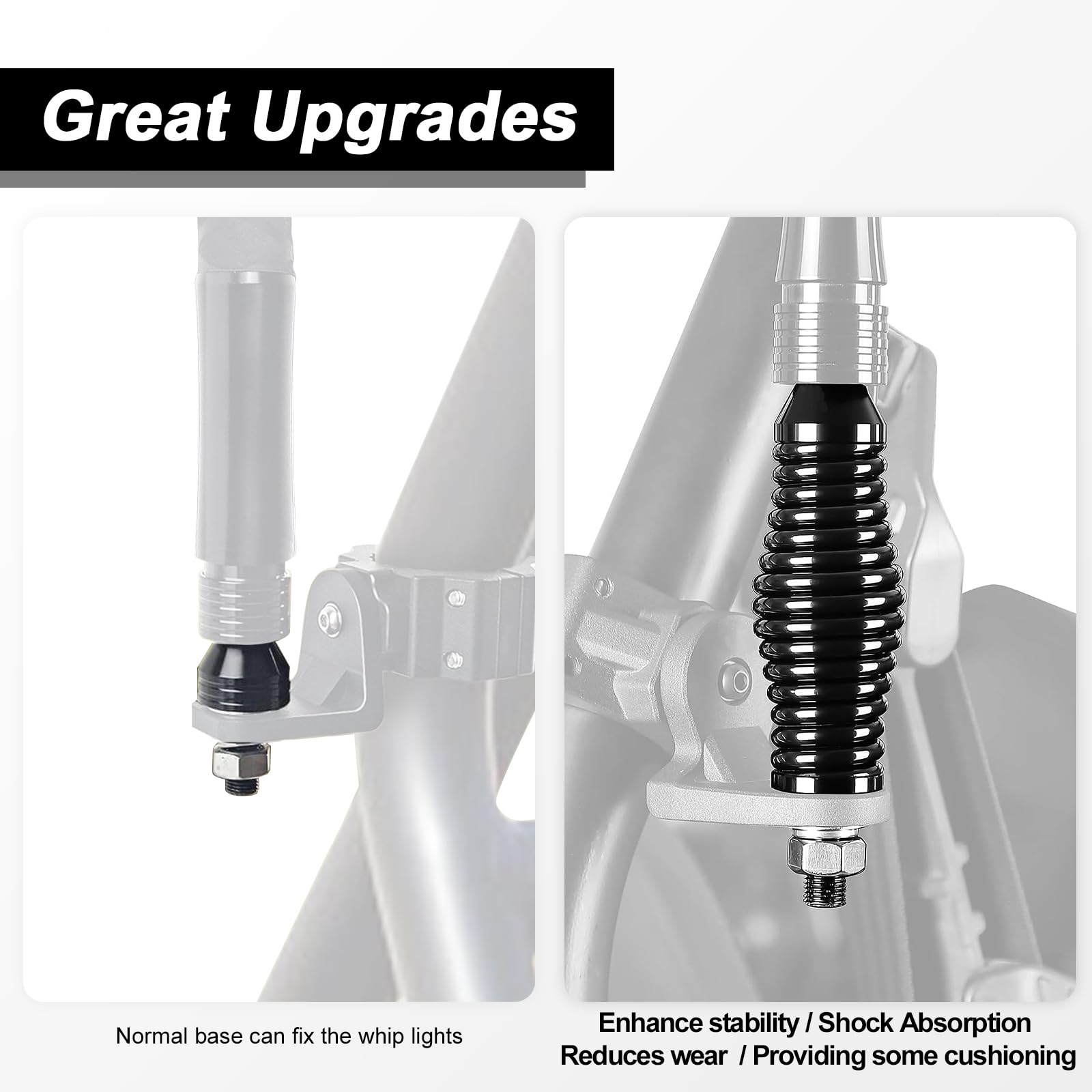 UTV/ATV Whip Light Spring Mounting Base - Quick Release 8-Ball Base For Polaris RZR, Can-Am