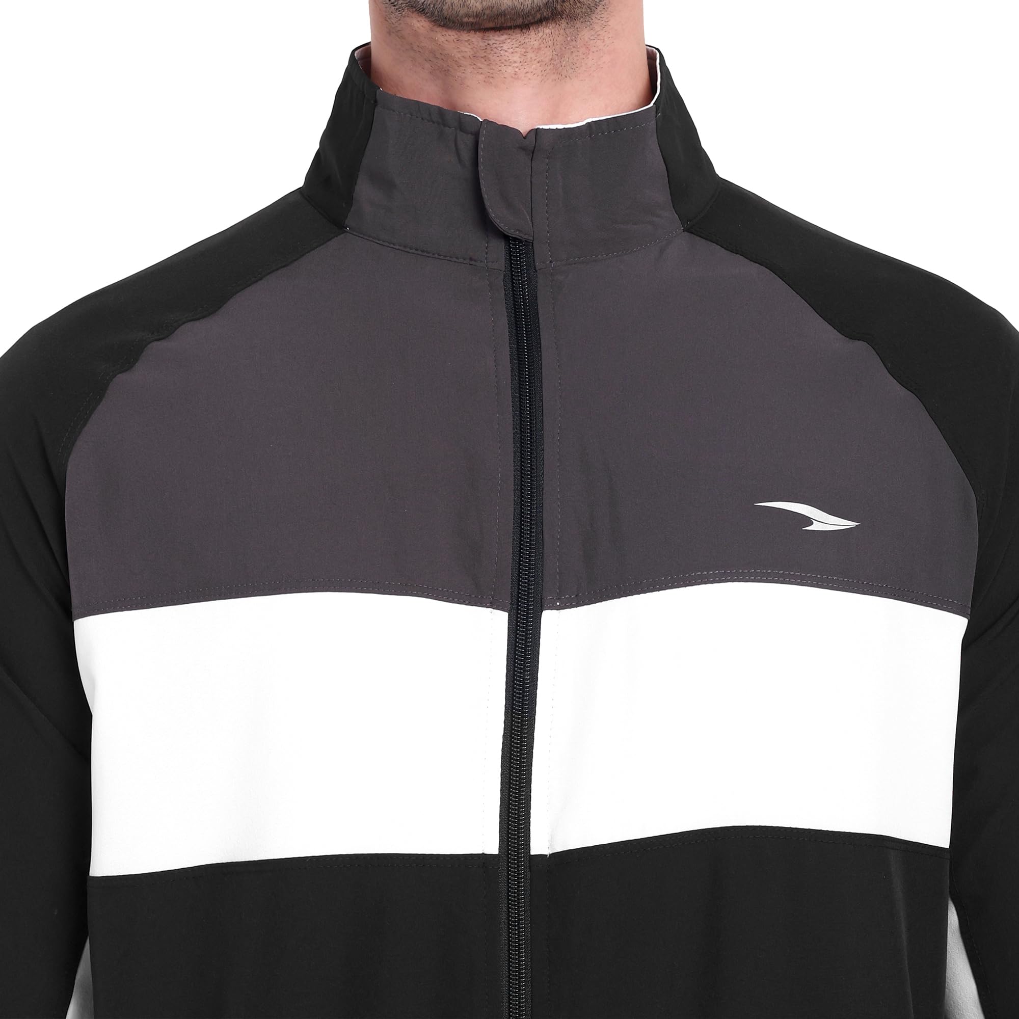 ASIAN AMJ-21 Black Men’s Athletic Zip-Up Jacket | Slim Fit Workout & Casual Wear, S 3