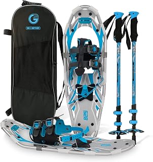 G2 Lightweight Snowshoes 21/25/30/36in w/ Ratchet Bindings, Toe Box, Heel Lift, Trekking Poles, Bag - 6 Colors