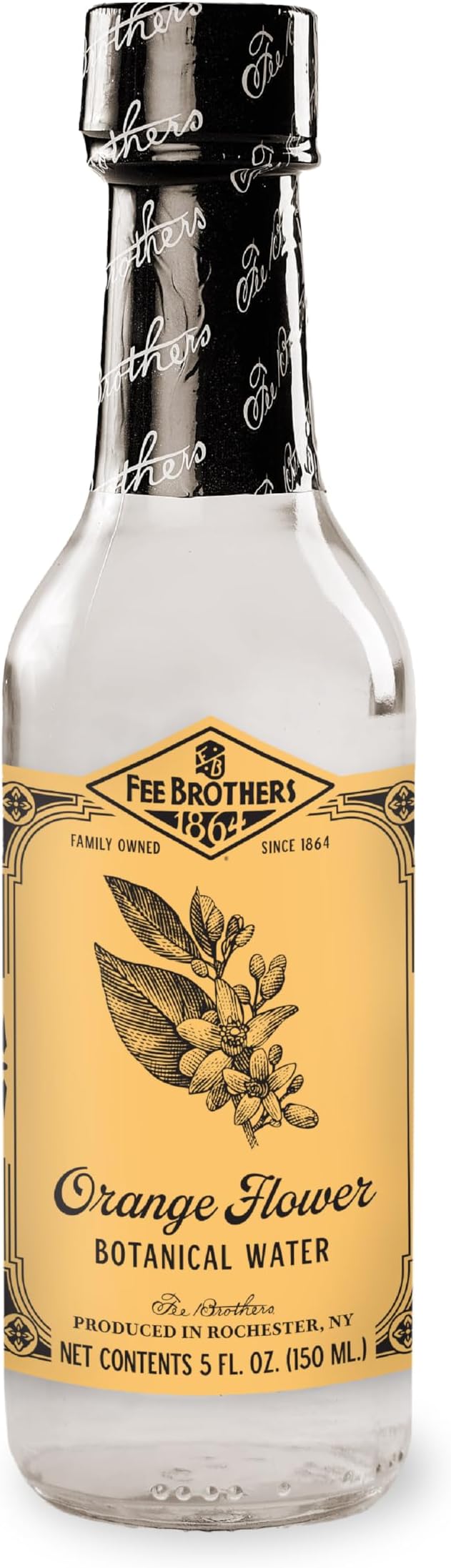 Fee Brothers Orange Flower Botanical Water - Cocktail Mixer, Aromatic Spirit and Floral Flavoring Extract, 5 fl oz