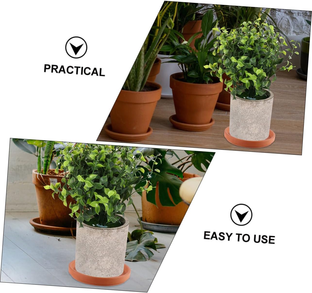 4pcs Flower Pot Saucers Plant Drip Trays for Use Prevent Water Leaks Damage for Potted Plants and Herbs
