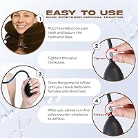 Vista 5 de Dispositivo de tracción cervical para alivio del cuello del nervio pellizcado recomendado por quiropráctico, estirador de cuello inflable, soporte