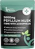 Psyllium Husk Capsules 5000mg with 500 Million CFU Lactobacillus Acidophilus, 120 Psyllium Husks Capsules, Natural Soluble Fiber Supplement from Raw Plantago Ovata Seeds, Digestive, Gut Health Support
