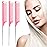 Rat Tail Combs Set - 3 Pack Long Steel Pin Combs for Hair Stylists, Parting and Teasing, Great for All Hair Types (Pink)