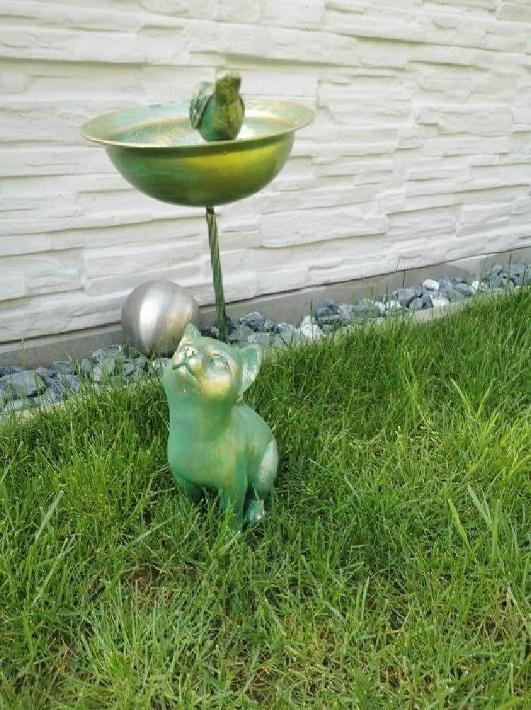 Ornamento da Giardino in Pietra/Cemento, abbeveratoio per Uccelli sulla Colonna