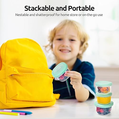 Miniatura 9 de U-Taste Contenedores de almacenamiento pequeños de 3 oz y 6 onzas caja de silicona líquida de grado alimenticio con tapa hermética, apta para