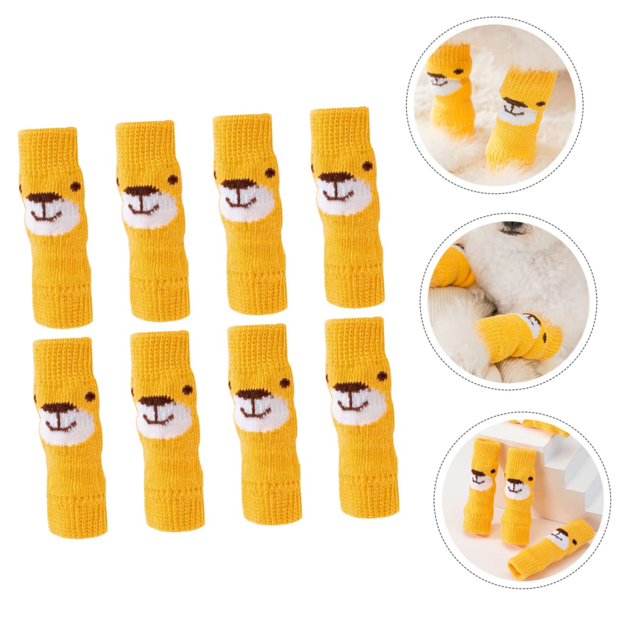 Happyyami Knee High Socks for Dogs Dog Leg Warmers -Slip Chihuahua Leg Sleeves 2 Sets Pet Socks