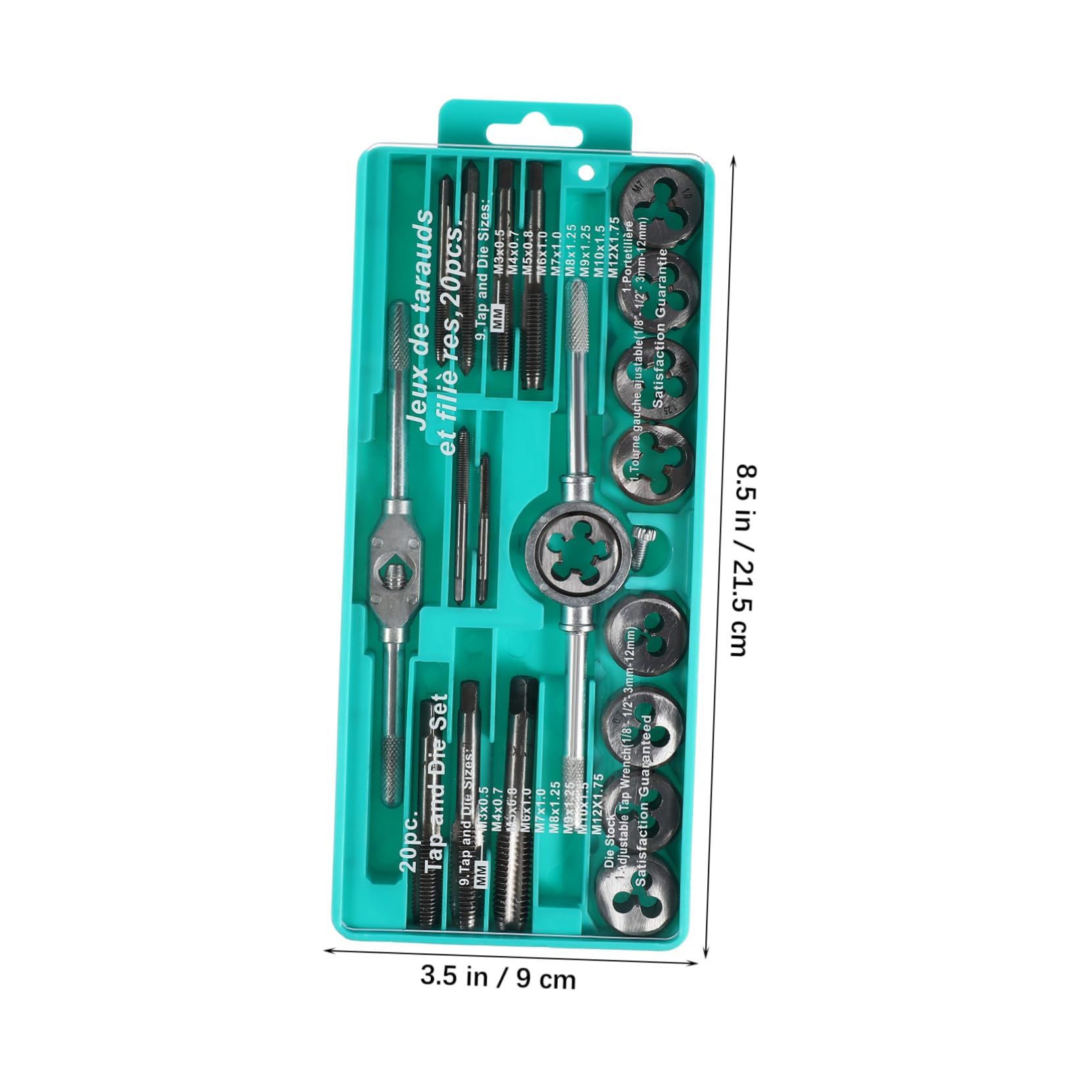 Mikinona 20piezas Llave De Macho De Mano Para Roscas Internas y Externas Kit De Herramientas Mango Para Roscar Juego De Llaves De Macho De Fontanería
