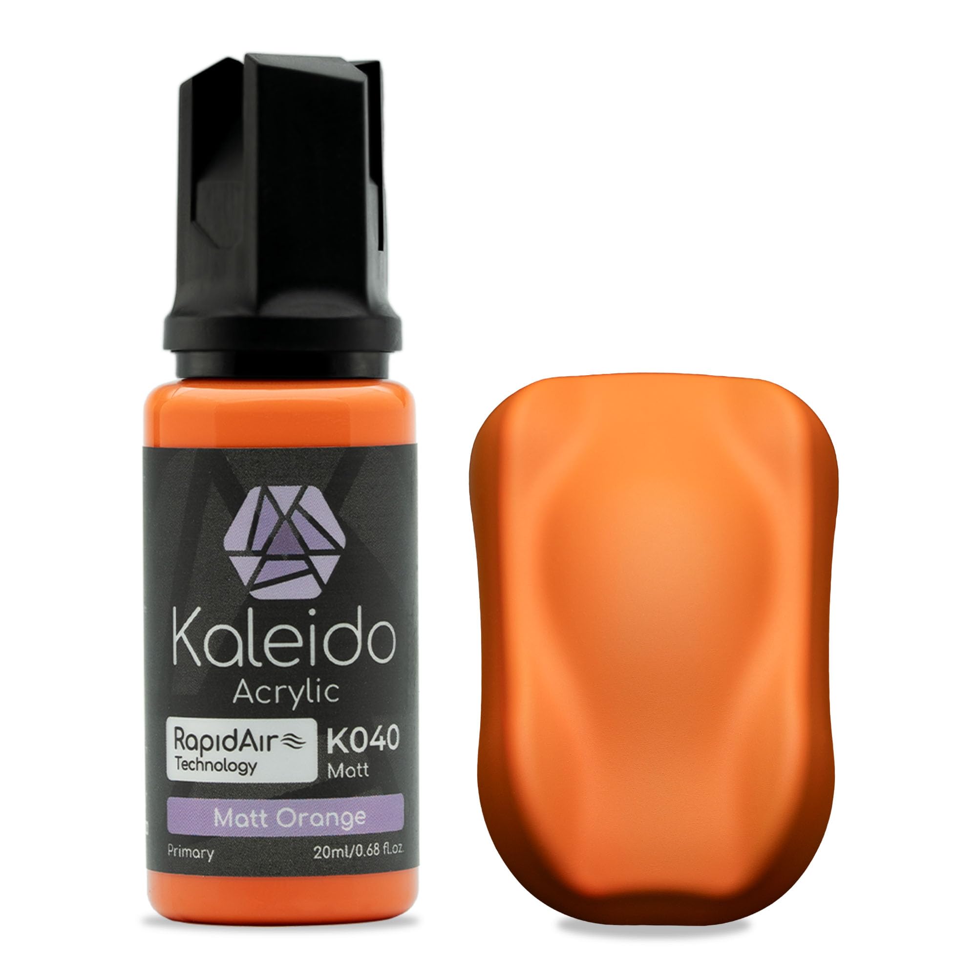 Kaleido Primary Colors 20ml K040 Matt Orange, Water-Based Acrylic, Airbrush Paint for Scale Models, Gundam, Mecha, Miniature, Figures, Car & Sci-Fi Kits, Pre-Thinned, Matt Colors, Fast-Drying