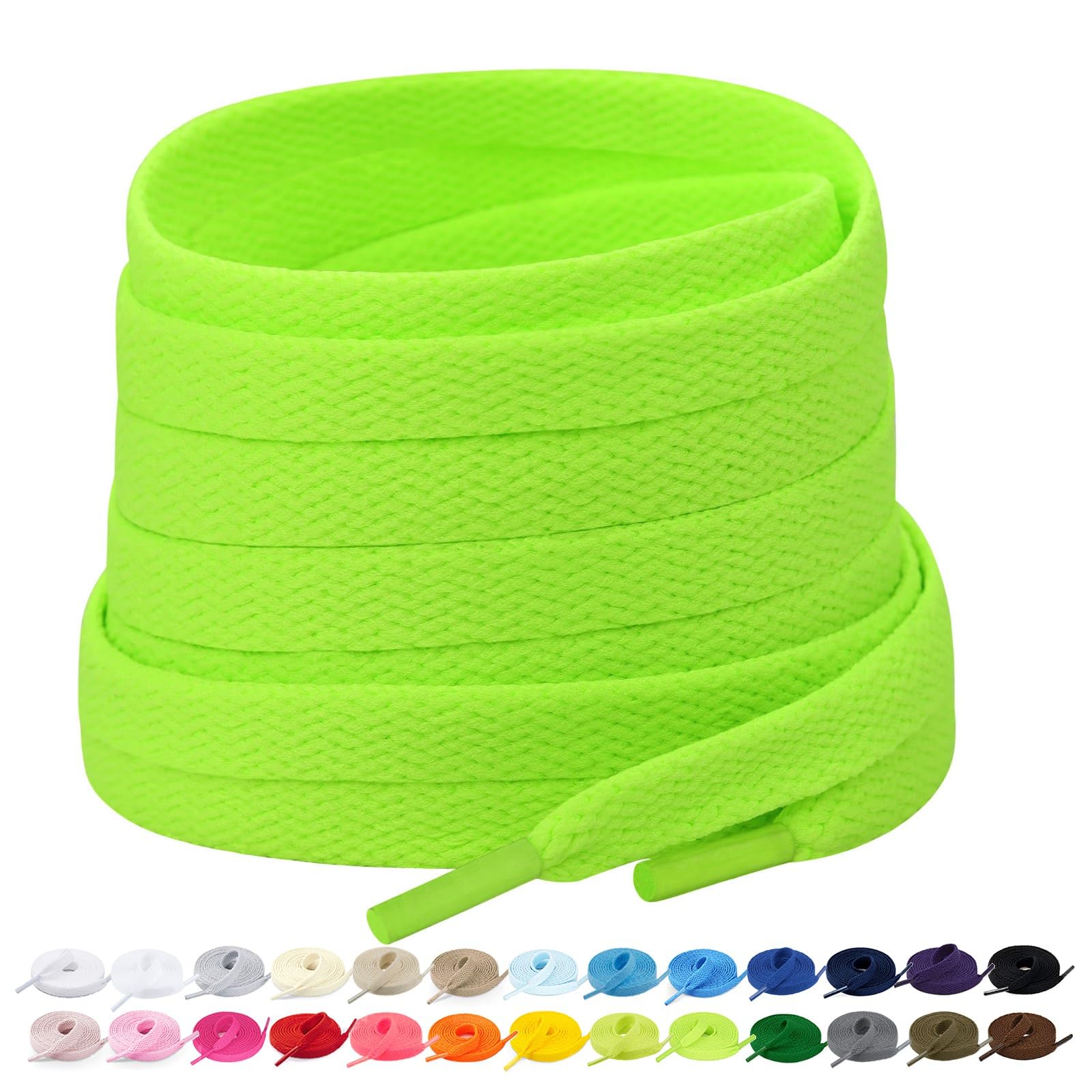 Stepace2 Paar Flache Schnürsenkel, 8 mm Breite Premium Ersatz Schuhbänder für Turnschuhe, Sport, Freizeitschuhe