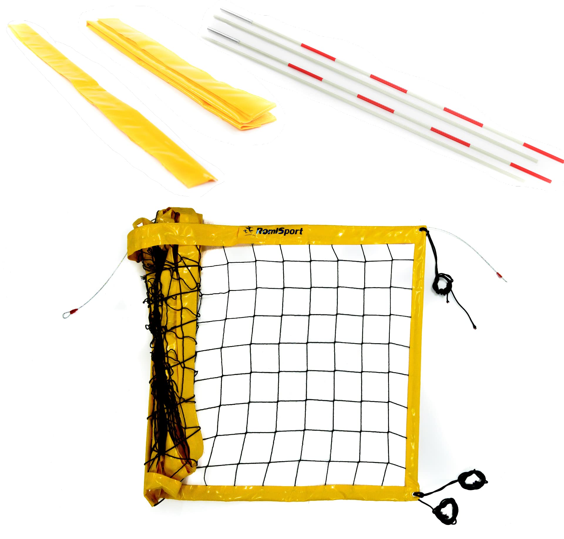 Set di rete da pallavolo gialla 8,5 m con antenne