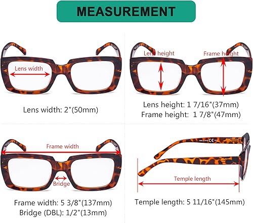 Miniatura 8 de Eyekepper Gafas de lectura elegantes para mujer - Lectores cuadrados de gran tamaño transparentes +2.75