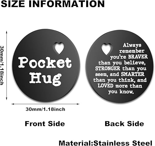 Miniatura 2 de Ficha de abrazo de bolsillo de doble cara Always Remember You are Braver Than You Believe Token Thinking of You Love Card Gift Inspiración Regalo de