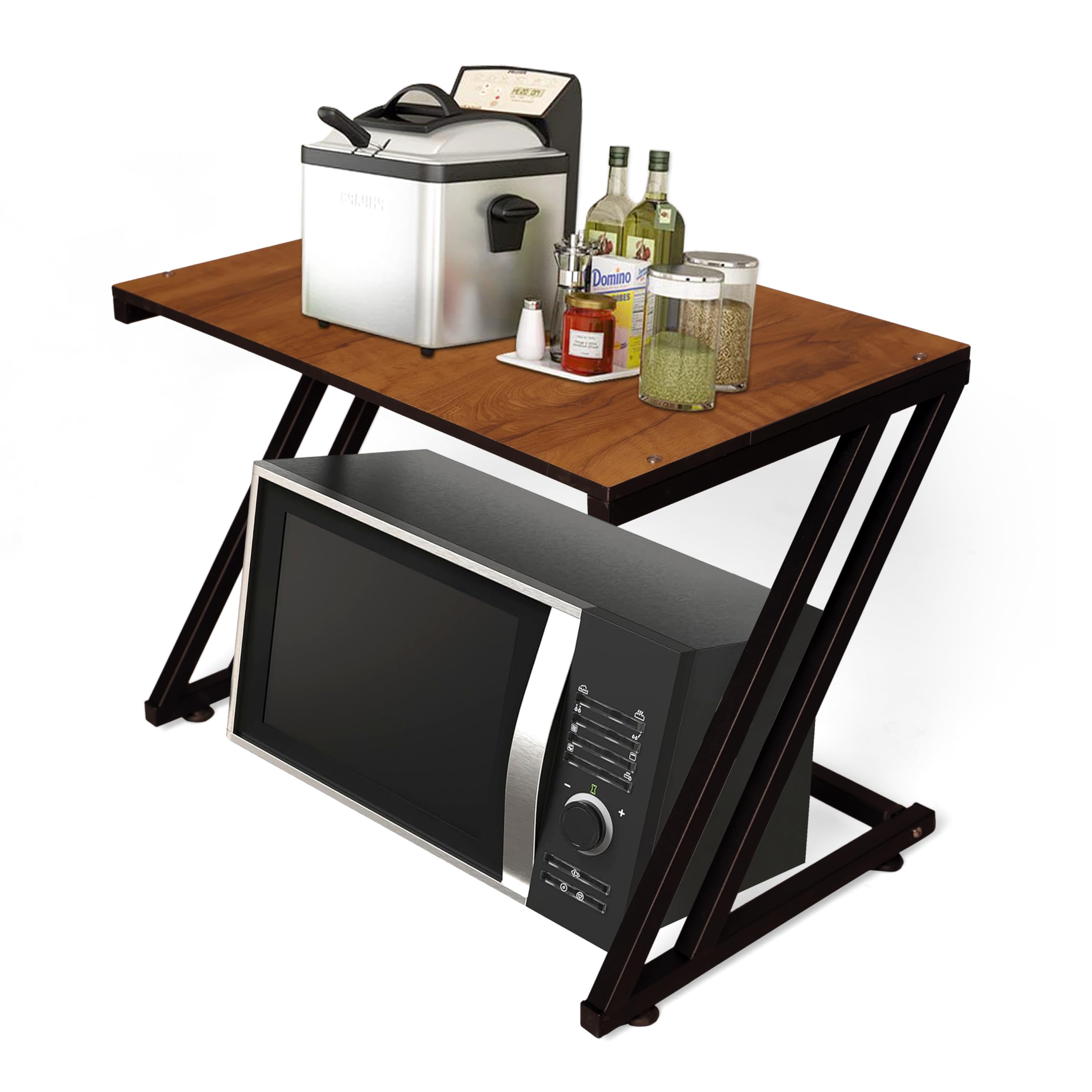 KYZEN Deluxe Microwave Oven OTG Stand for Kitchen Counter, Toaster Organizer, Extra Storage with Side Hooks for Home & Kitchen Appliances 1Z_Deluxe-picture-14