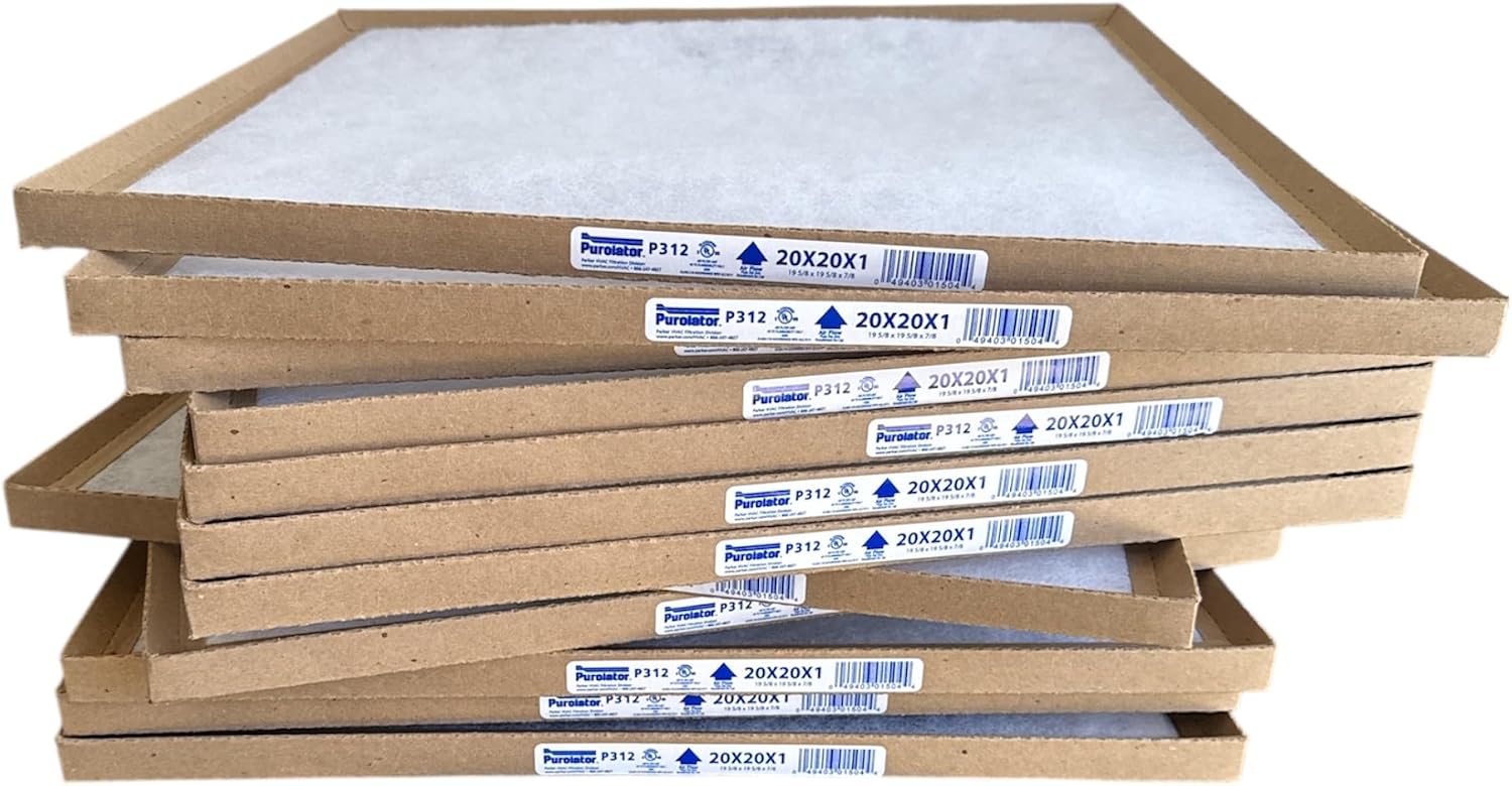 AquaNation P312 20x20x1 Air Filter – Disposable Synthetic HVAC Panel – MERV 4 Dust & Lint Protection – Fits AC & Furnace Systems – Commercial & Residential Use image 2