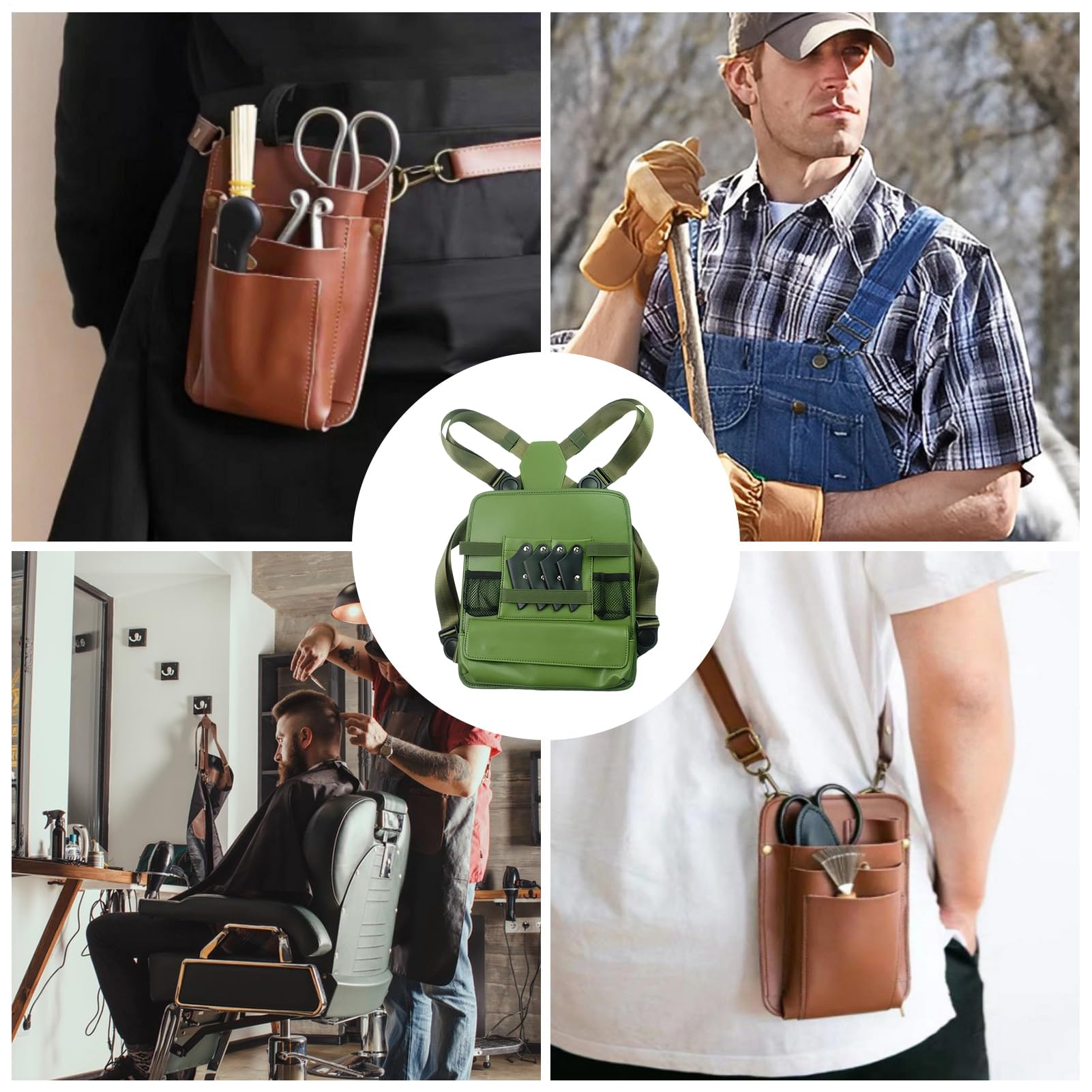 Borsa portautensili da Organizer Zaino In Pelle PU Porta Pettine