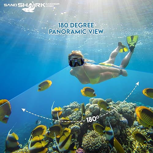 Miniatura 2 de SandShark - Juego de máscaras de esnórquel de alta calidad, vista panorámica, máscara antivaho y esnórquel con vidrio templado. Material de primera