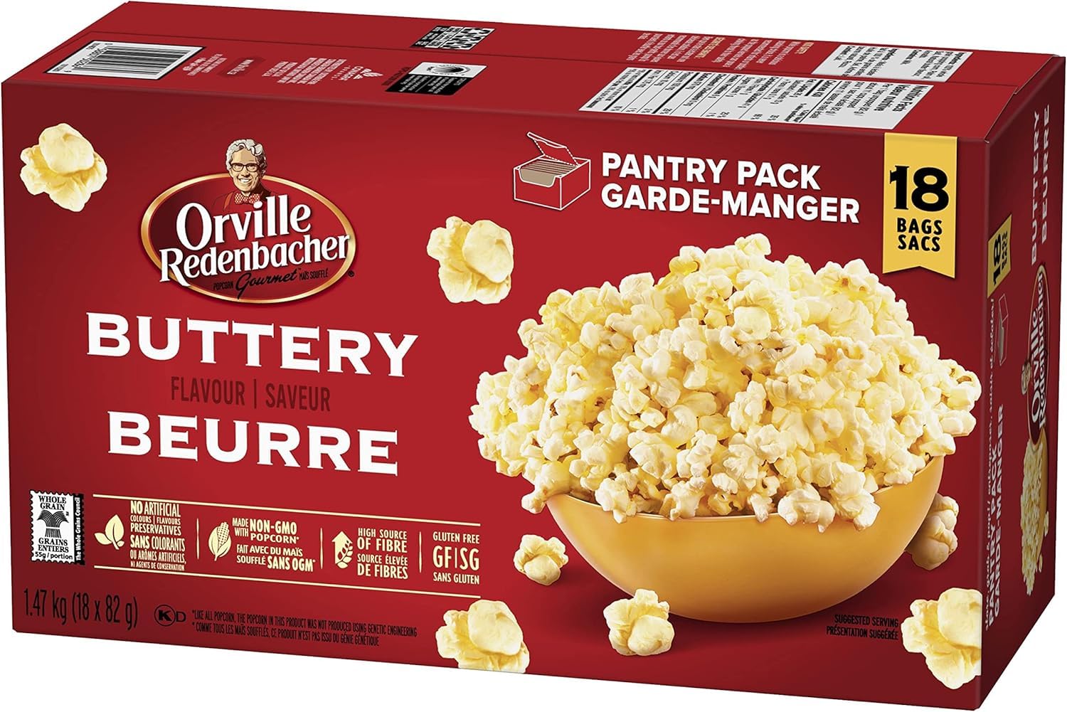 Redenbacher's buttery whole grain microwave popcorn, 18-pack