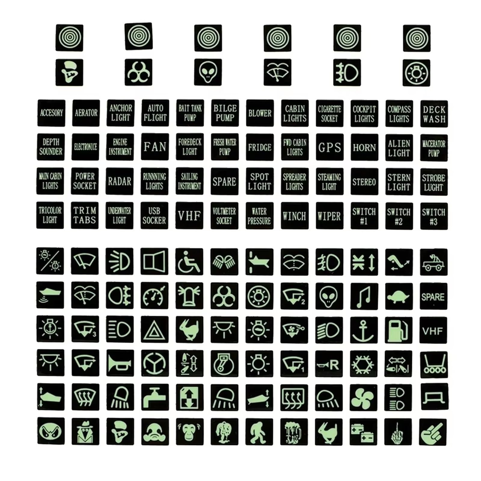 Repair Luminous Car Stickers Instrument Panel Button Sticker PVC Truck Decoration Rocker Switch Label Circuit Decal Accessories