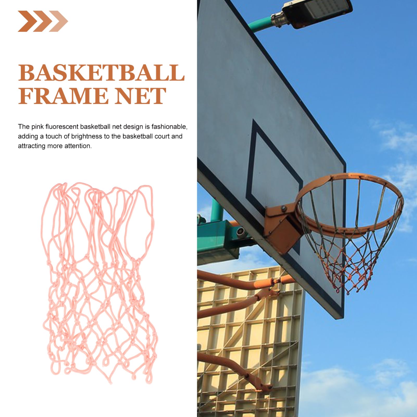 BRIGHTFUFU Glow-in-The-Dark Basketball Net Heavy Duty Polyester Outdoor Basketball Netting Easy Install for Gym Home Beach