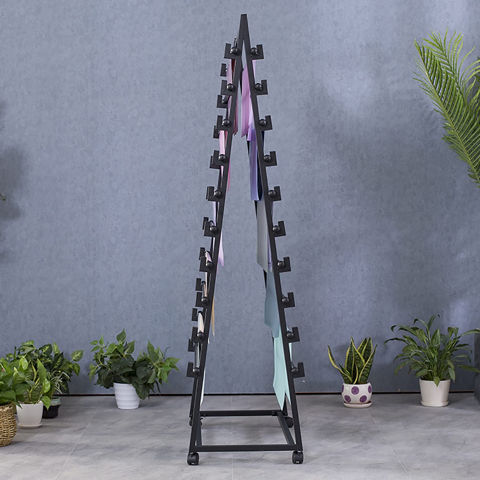 Doppelseitiger Aufbewahrungsständer mit Rollen, freistehend, Metall, für Schals und Geschenkpapier, vielseitiger Organizer für Bastelbedarf, Zuhause oder Einzelhandel, 160 cm