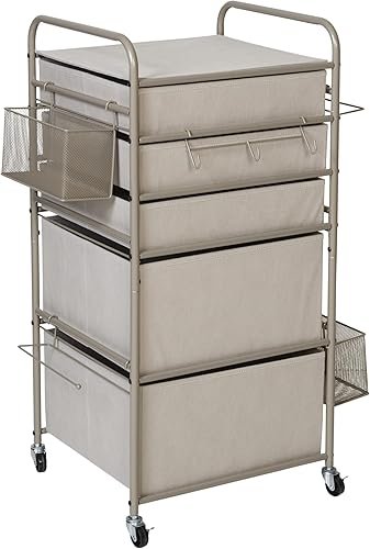 Miniatura 6 de Honey-Can-Do Carro de almacenamiento de papel de regalo con ruedas, gris CRT-09403 Taupe