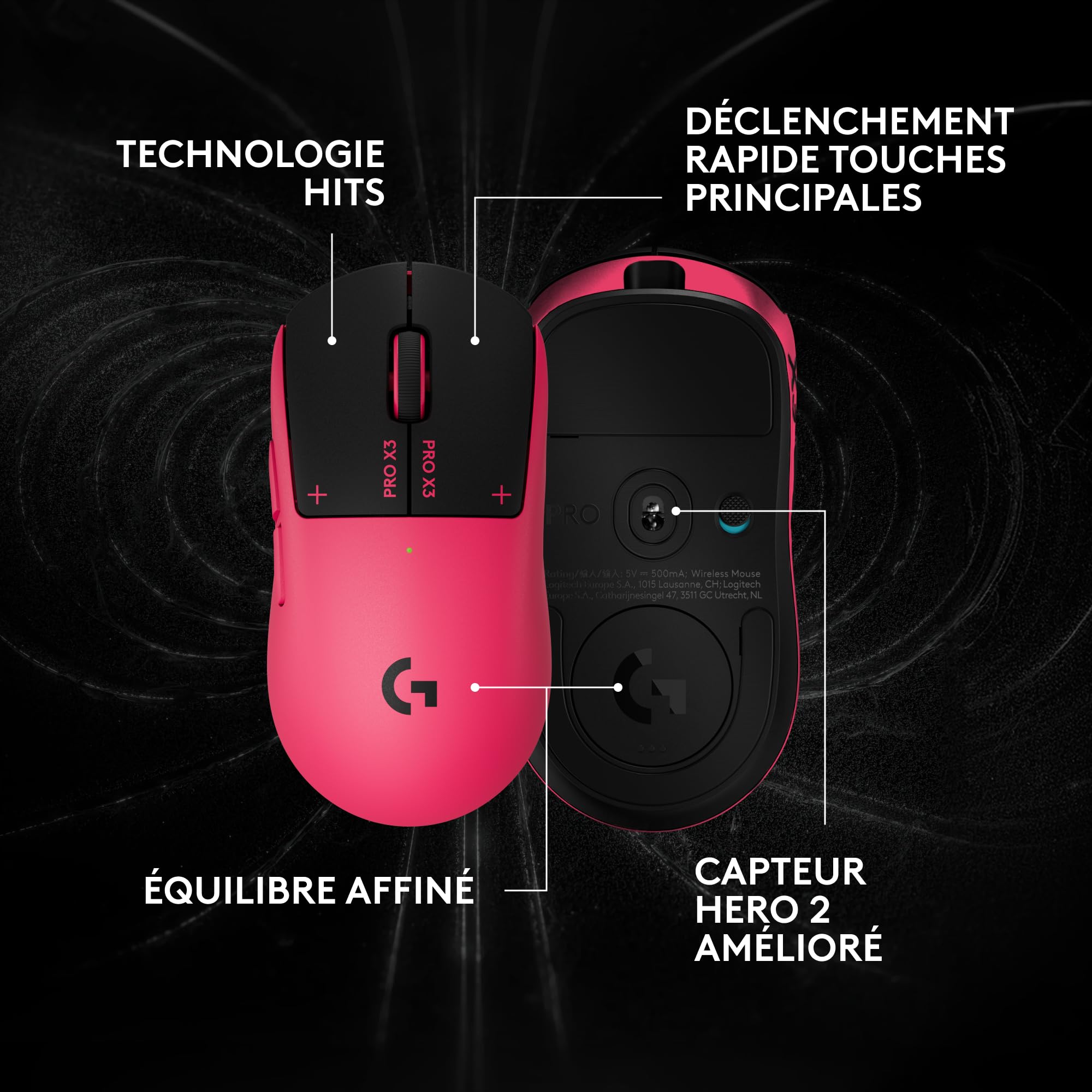 Logitech G Pro X3 SUPERSTRIKE, Ultra-légère, Boutons programmables, Lightspeed, PC, Mac. Exclusivité Amazon : Souris de Jeu Pro X3 SUPERSTRIKE sans Fil Lightspeed