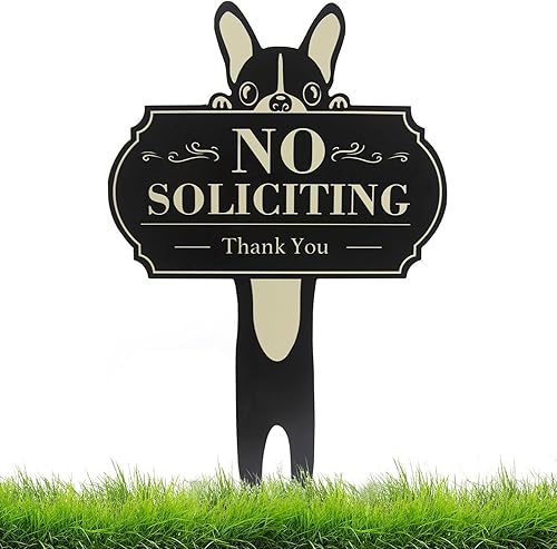 Letrero de "No Soliciting para casa", divertido letrero de metal para patio al aire libre para decoración de puerta y patio, regalos para dueños de