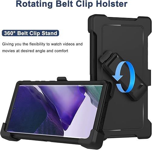 Miniatura 2 de Funda para Galaxy Note 20 Ultra con funda de clip para cinturón, 2 protectores de pantalla, grado militar, cuerpo completo, resistente, a prueba de