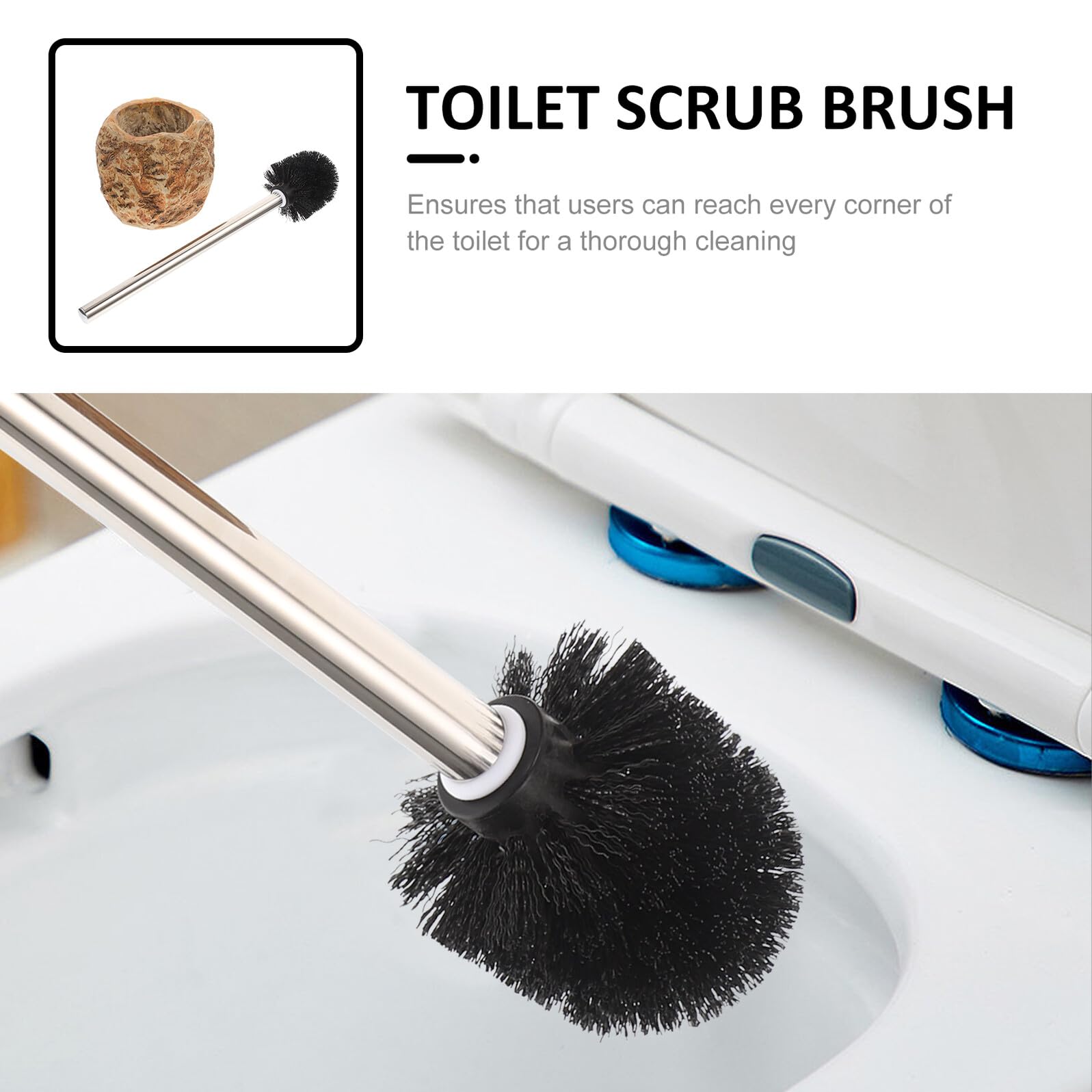 TEHAUX Klobürste mit Halter Kompakte Wc Bürste mit Weichen Borsten Ergonomischer Griff Badezimmerreinigungszubehör Platzsparend