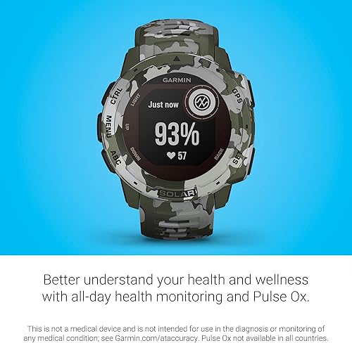 Miniatura 3 de Garmin Instinct Solar, reloj inteligente resistente para exteriores con capacidad de carga solar, aplicaciones deportivas integradas y monitoreo de