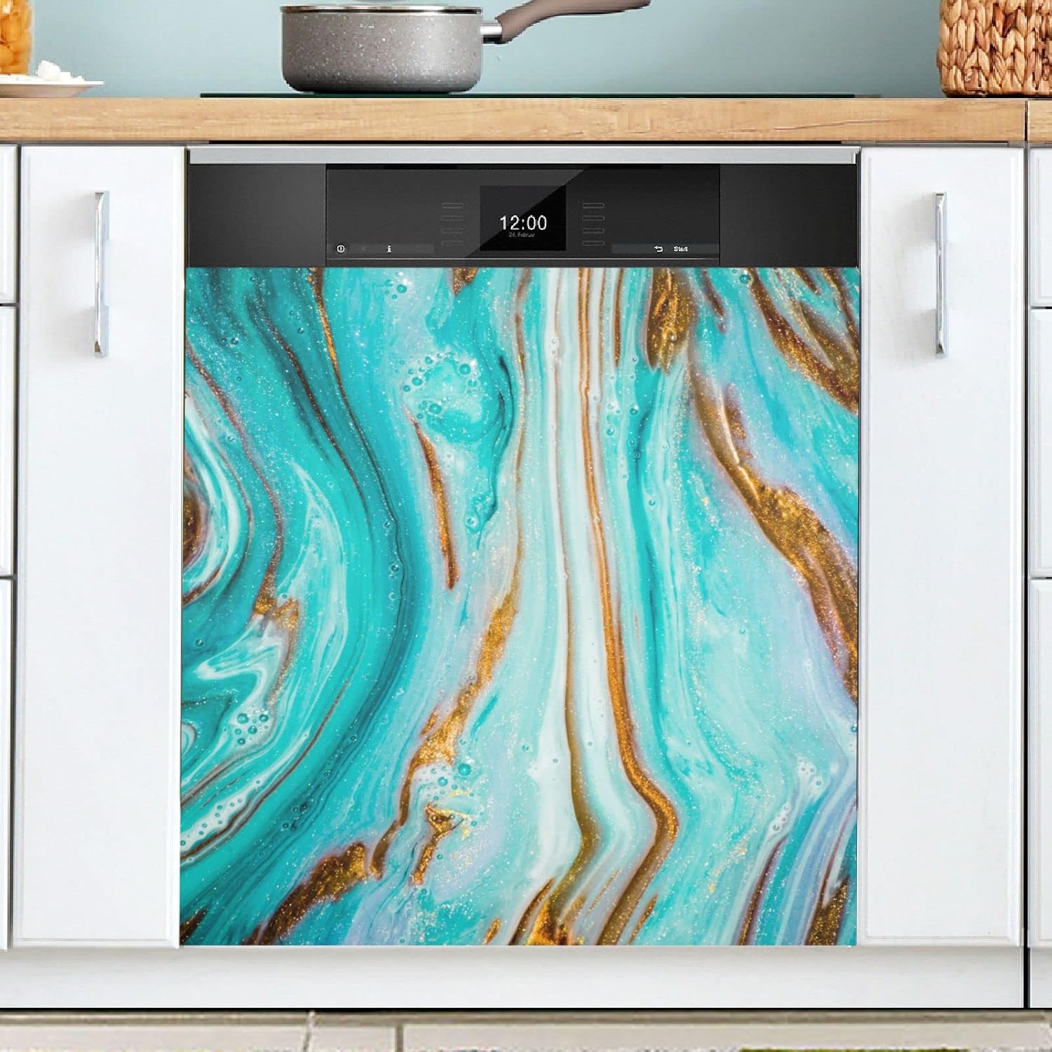 Turquoise Marble Dishwasher Cover Dishwasher