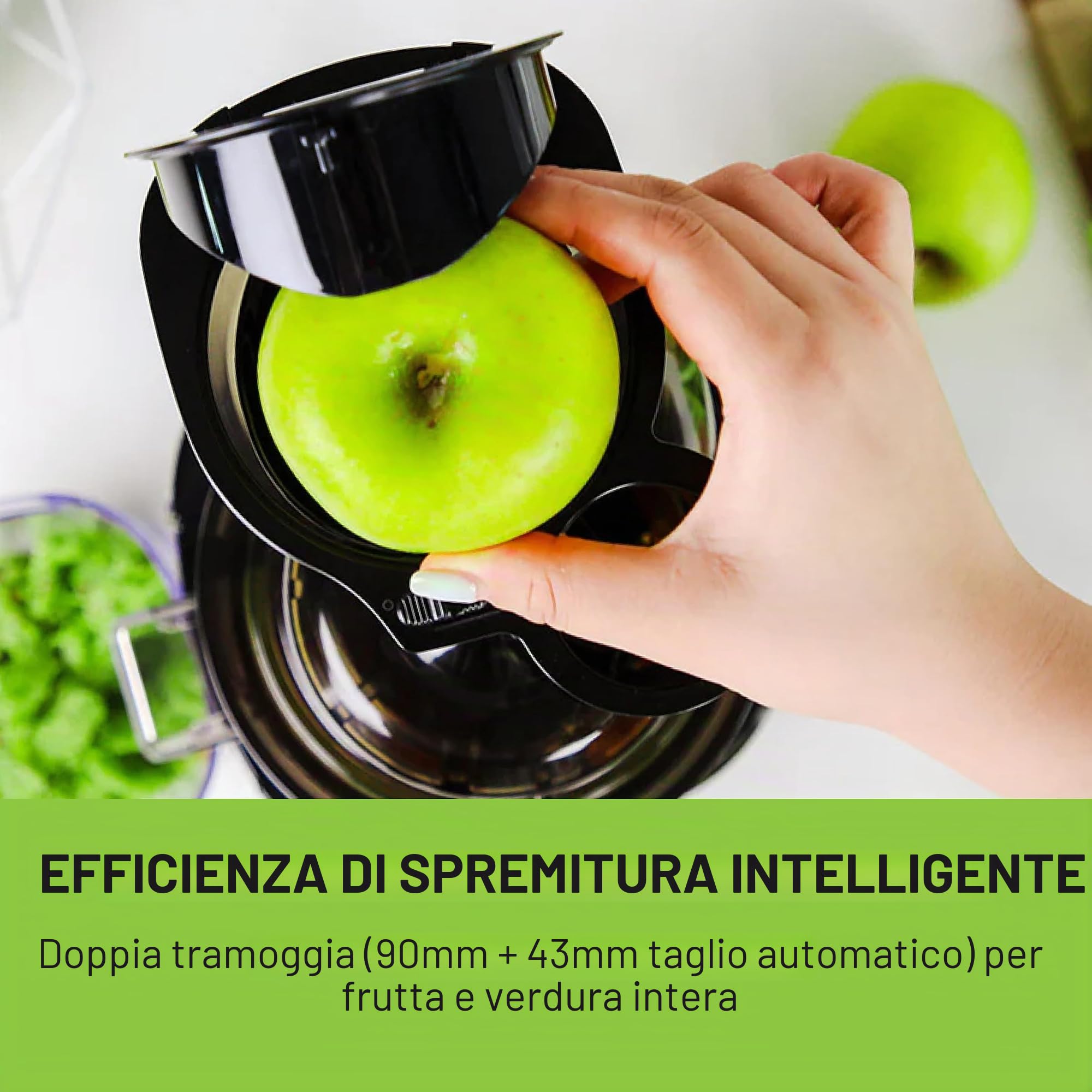Kuvings - Estrattore di succo REVO830 - Doppio boccaglio, Sistema di taglio automatico - Nero