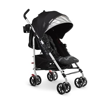 Baby Delight Lightweight Swerve Stroller, Black | For Travel & Everyday, Multi-Position Recline, 5 Point Safety Harness, Removable Canopy, Compact Fold, Extra Storage